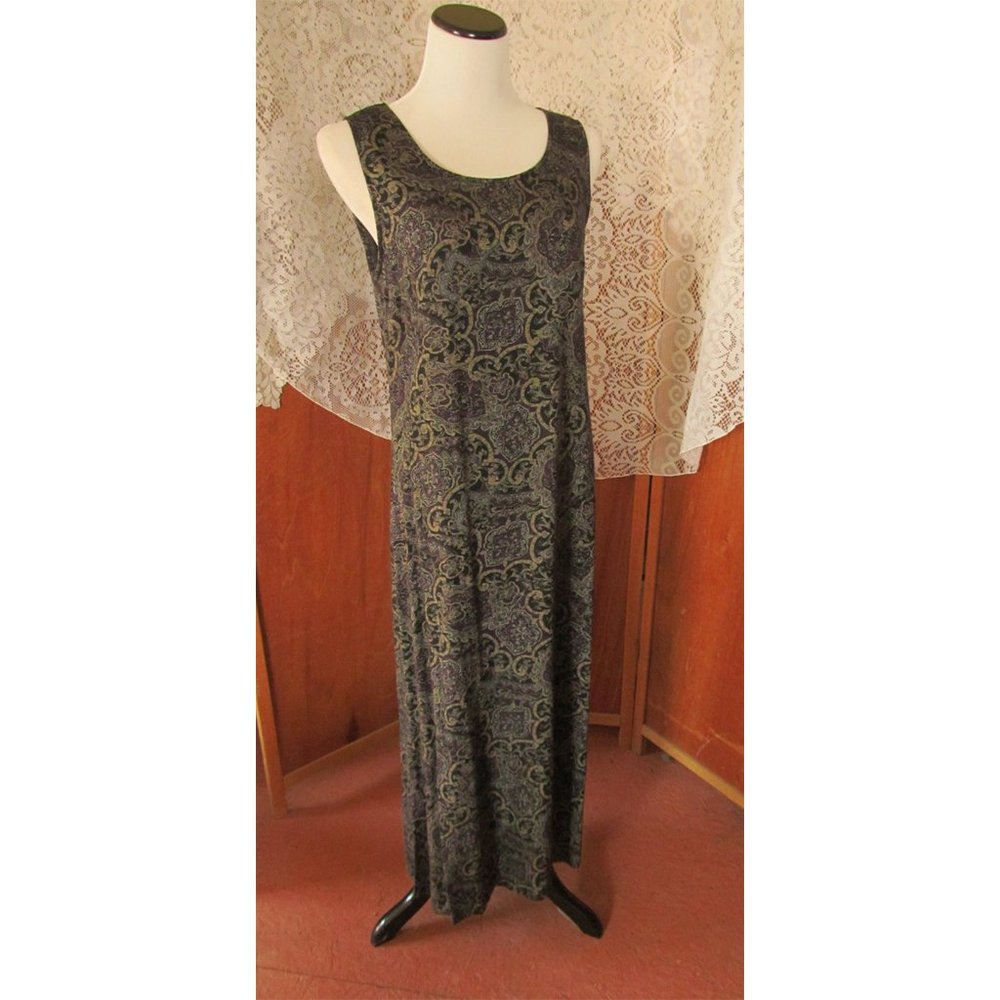 Vintage 80s Studio Works Hippie BOHO Maxi USA Casual/Picnic Dress Size Medium
